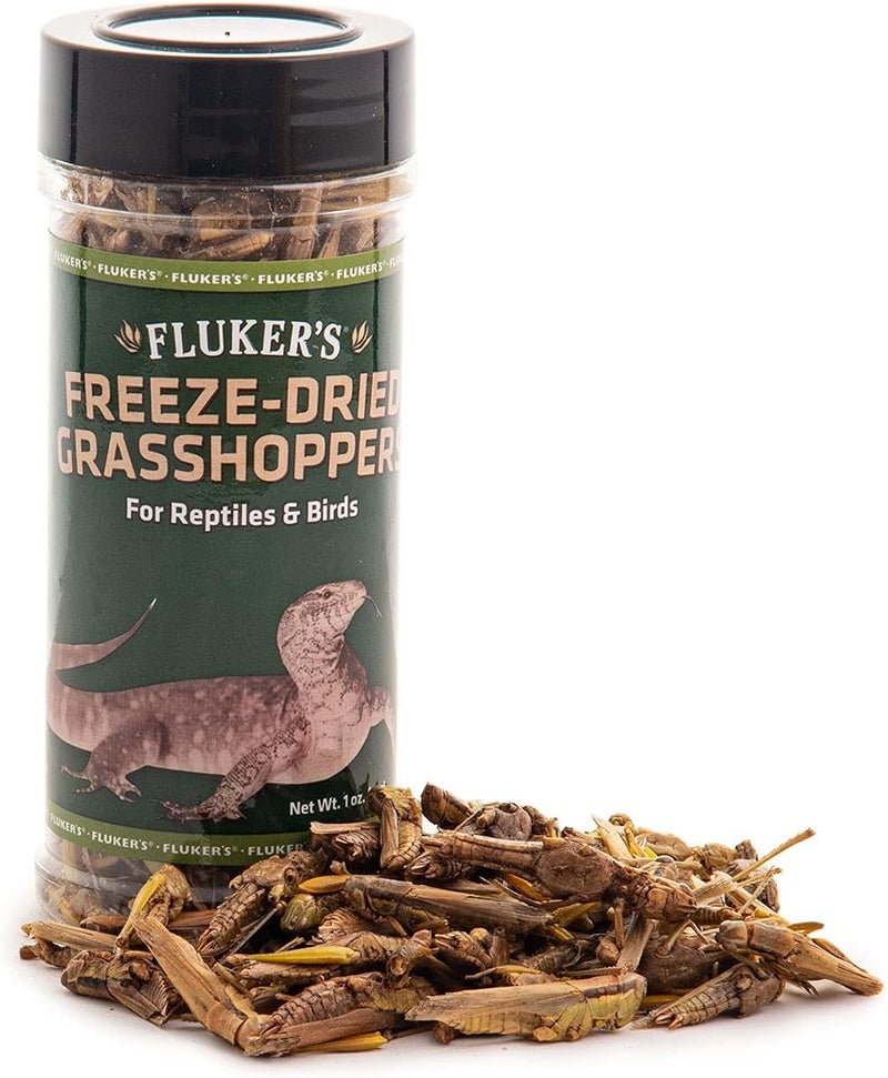 Fluker's Freeze Dried Grasshoppers, Nutrient-Packed, Ideal for Lizards, Reptiles, Birds, Fish, Hedgehogs, 1.7 oz - Image 1
