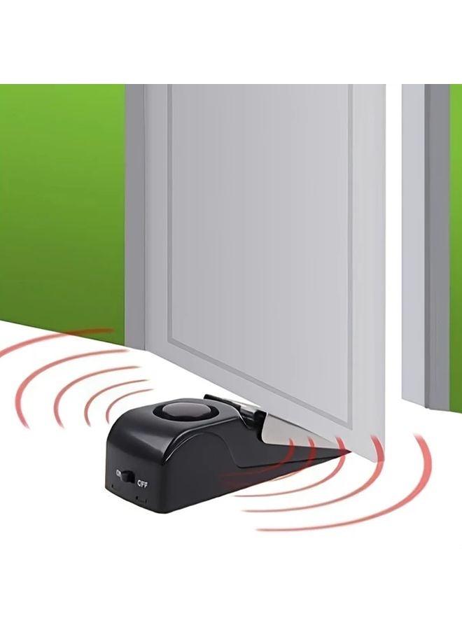 Black Portable Door Stop Alarm With Monitoring Keypad Theft System For Home - Image 4