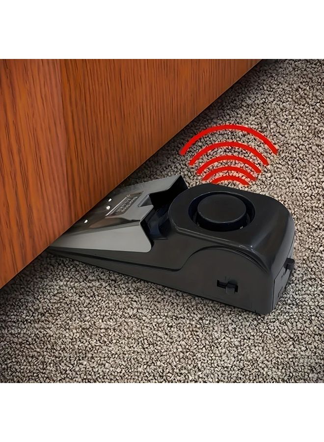 Black Portable Door Stop Alarm With Monitoring Keypad Theft System For Home - Image 2