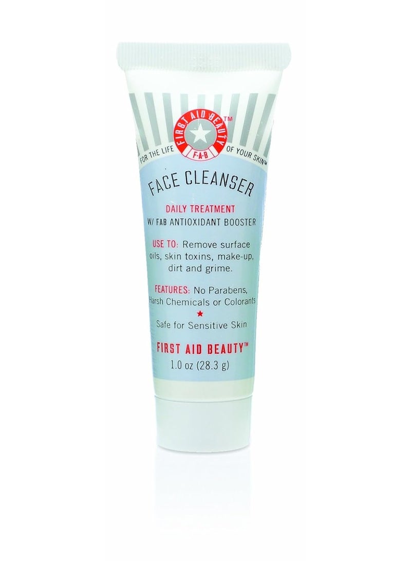 First Aid Beauty - Pure Skin Face Cleanser, Effectively Removes Makeup, Dirt, and Impurities, Gentle Cleanser Leaves Skin Soft & Supple, Safe for Sensitive Skin, Fragrance Free, 1 oz
