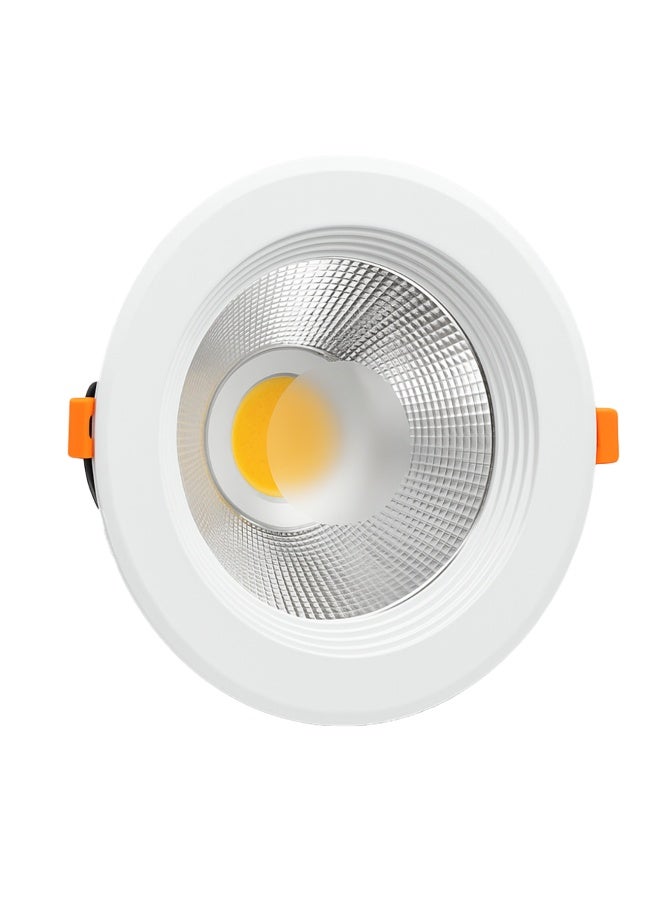 ALFRIDAY Round LED Recessed Downlight, 20W COB, Warm 3000K, Clear Glass Lens, Metal Housing - Image 1