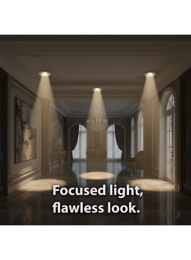 ALFRIDAY Round LED Recessed Downlight, 20W COB, Warm 3000K, Clear Glass Lens, Metal Housing - Image 2