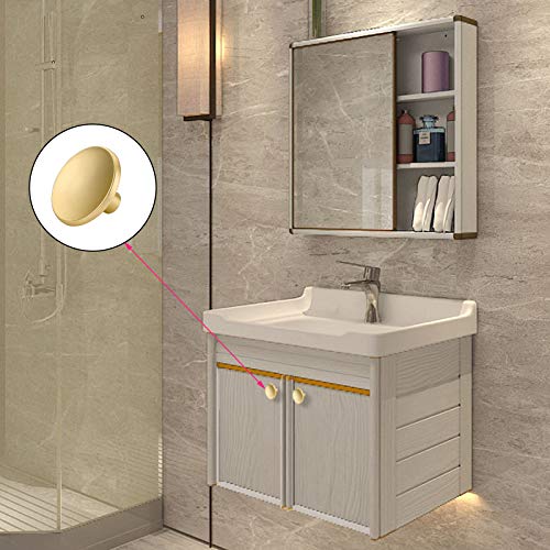 goldenwarm 10 Pack Gold Cabinet Knobs Kitchen Hardware Round Drawer Knob for Brushed Brass Cabinets Handles Closet Door Pulls Zinc Alloy - Image 5