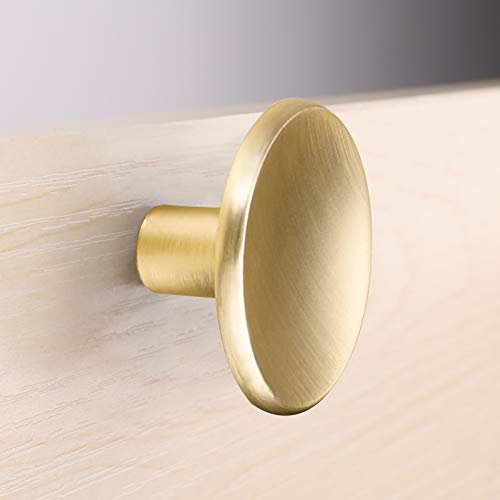 goldenwarm 10 Pack Gold Cabinet Knobs Kitchen Hardware Round Drawer Knob for Brushed Brass Cabinets Handles Closet Door Pulls Zinc Alloy - Image 3