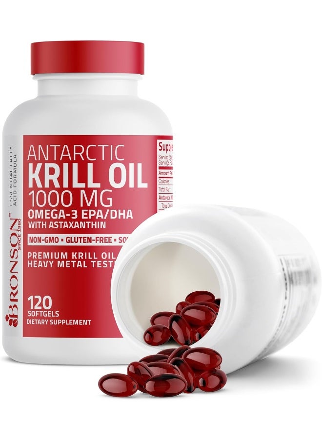 Bronson Antarctic Krill Oil 1000 Mg With Omega-3S Epa, Dha And Astaxanthin, Heavy Metal Tested, 120 Softgels (60 Servings)  - Image 4
