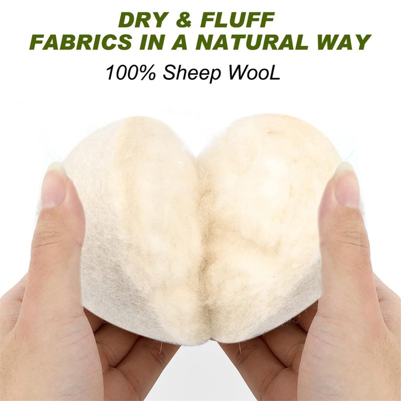 Wool Dryer Balls Reusable Laundry Dryer Balls Natural Fabric Softener Dryer Sheets Replacement for Reducing Clothing Static and Wrinkles, Set of 6PCS - Image 3
