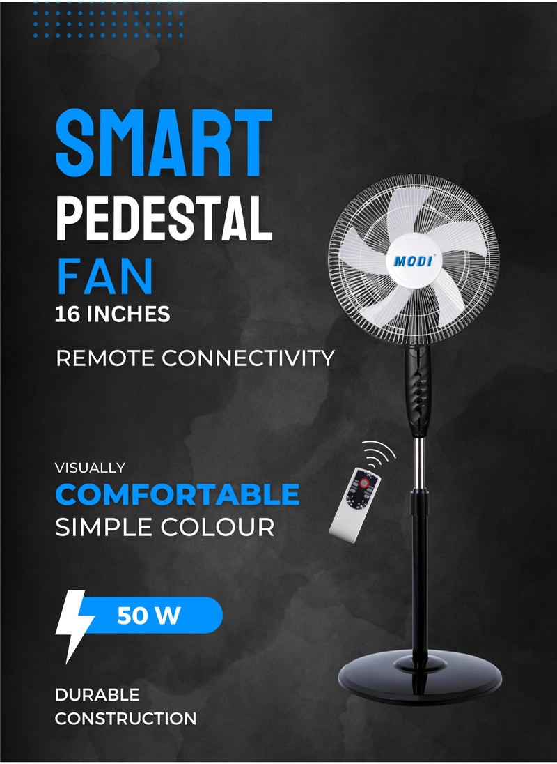 MODI - 16" Pedestal Fan With Remote Control And Timer - Image 1