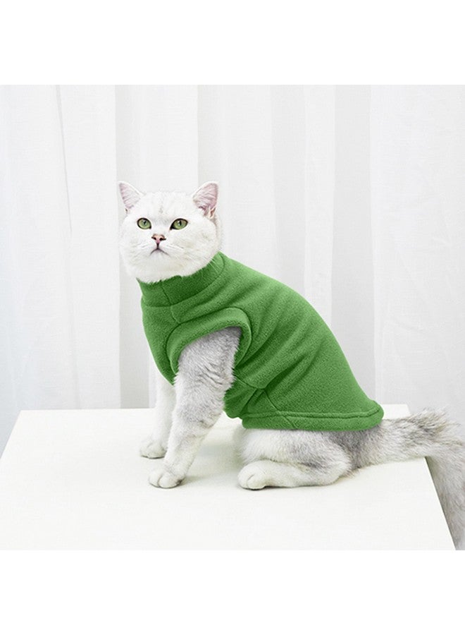 بوماي بوريتي سترة قطط من الصوف من PUMYPOREITY، قميص سميك للشتاء، ملابس للطقس البارد، سترة ناعمة للقطط الصغيرة، أخضر، مقاس متوسط - Image 4