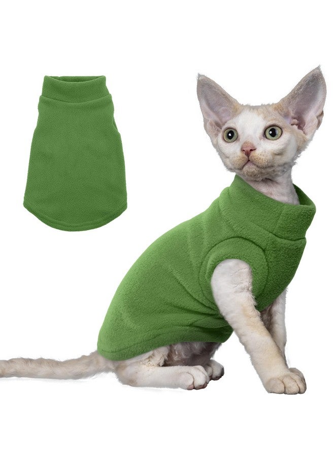بوماي بوريتي سترة قطط من الصوف من PUMYPOREITY، قميص سميك للشتاء، ملابس للطقس البارد، سترة ناعمة للقطط الصغيرة، أخضر، مقاس متوسط - Image 1