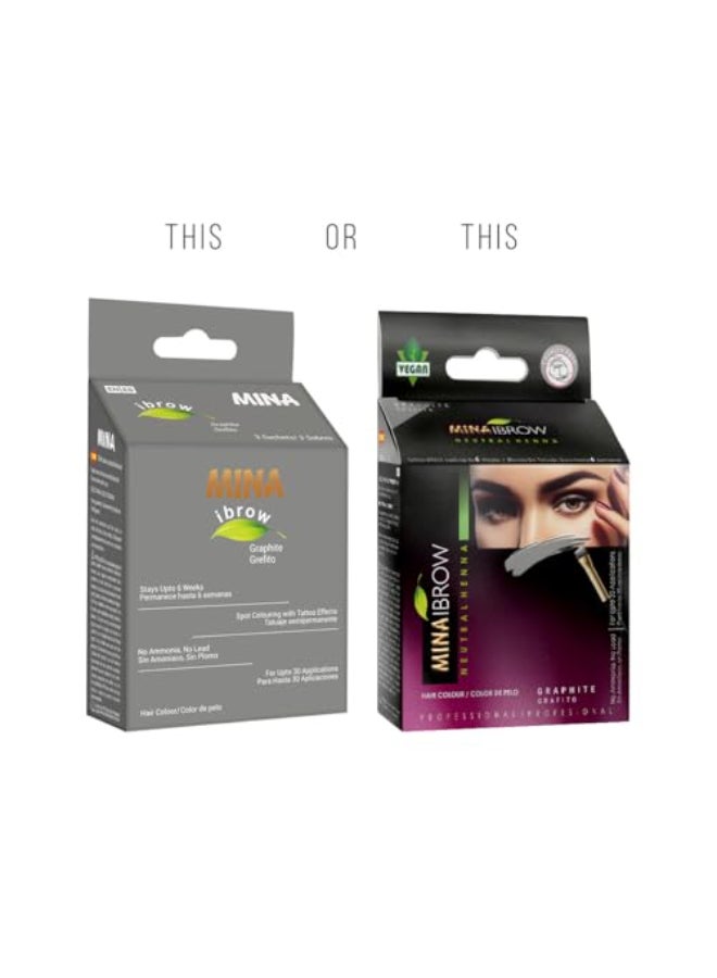 MinaiBrow MINA iBrow Henna Hair Color Professional Tint Kit with Brush Combo Pack Covers Gray HairLasts up to 6 weeks No Ammonia No Lead Vegan Cruelty Free up to 30 Applications Graphite - Image 4