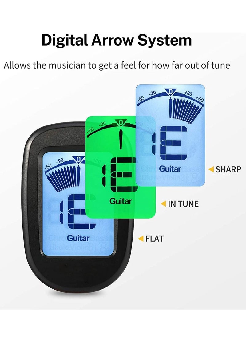 Generic - Guitar Tuner Clip on Accurate Chromatic Acoustic Guitar Bass Violin Ukulele Tuner - Image 1