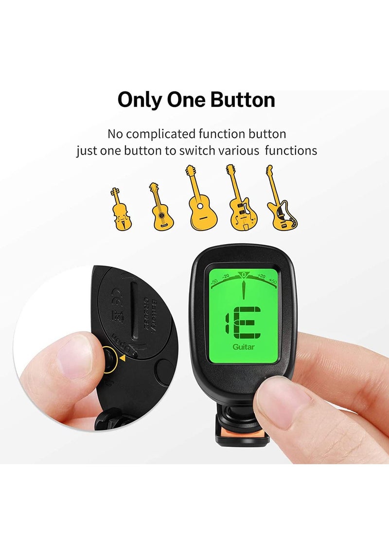 Generic - Guitar Tuner Clip on Accurate Chromatic Acoustic Guitar Bass Violin Ukulele Tuner - Image 1