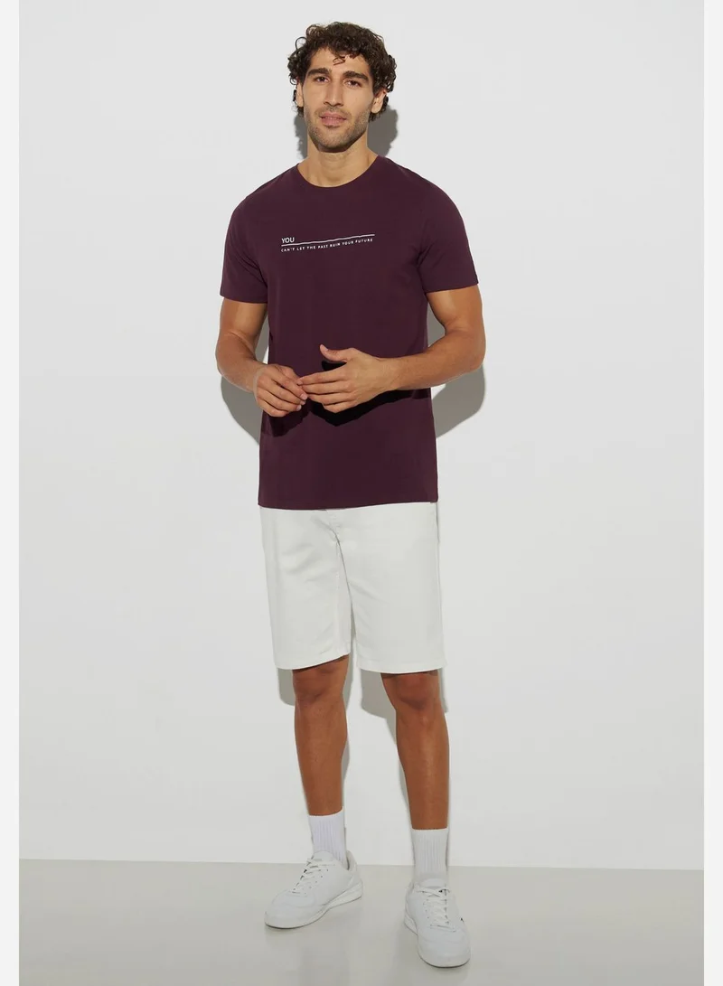 ايكونيك Typographic Crew Neck T-Shirt
