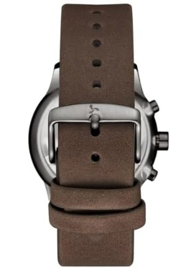 TORNADO Tornado Classic Men's VD53 Movement Watch, Multi Function Display and Leather Strap - T24108-XLDB, Brown