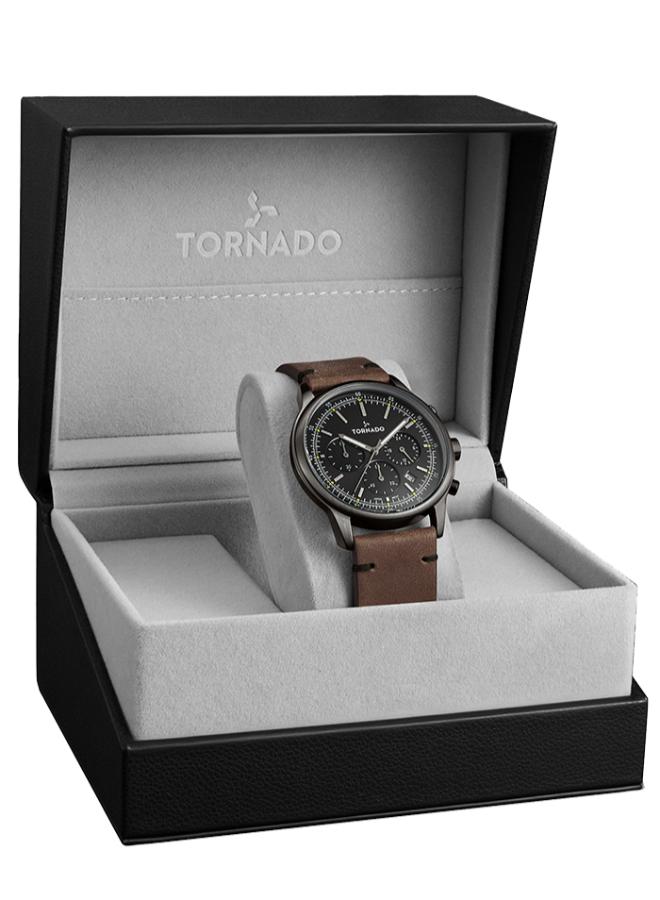 TORNADO Men's Leather Multi Function Watch T24108-XLDB - 42.4 mm - Image 4