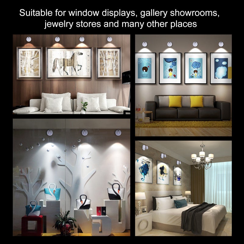 LED Spotlight: 1 Pc Remote Control Adjustable Angle - 4 Brightness Levels Energy Efficient Display Lighting for Jewelry Displays Wine Cabinets Showcases - Image 2