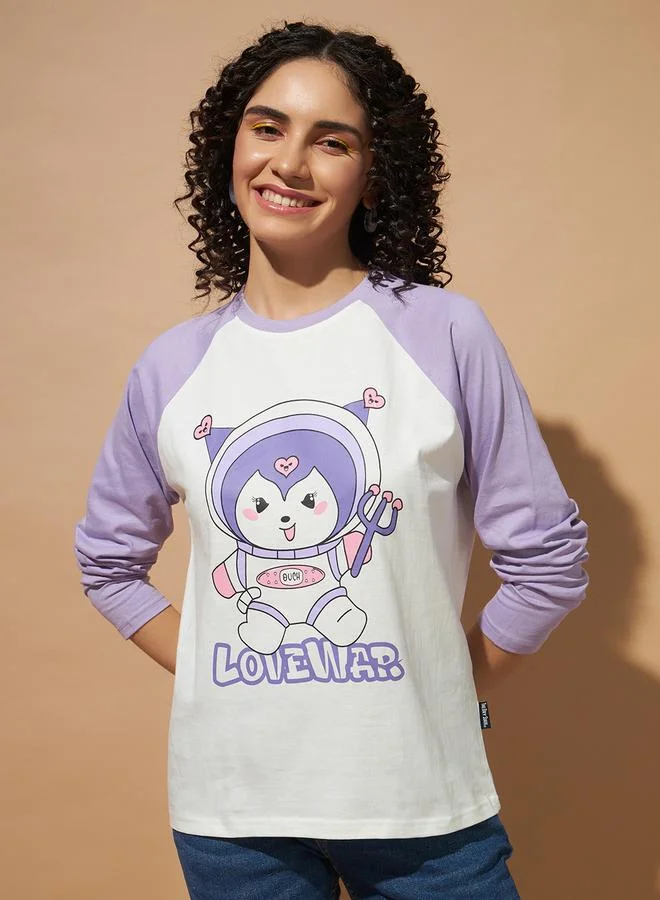 تايك تو تيشيرت نسائي بطبعة جرافيك وأكمام راجلان من ذا دراي ستيت