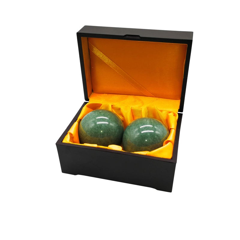 BCQLI 2" Greenish Stone Baoding Balls,Hand Exercise Tool - Image 2