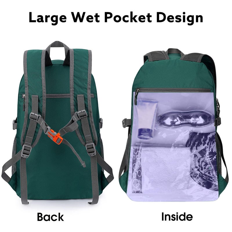 G4Free حقيبة ظهر خفيفة قابلة للطي G4Free سعة 40 لتر، حقيبة سفر مقاومة للماء - Image 2