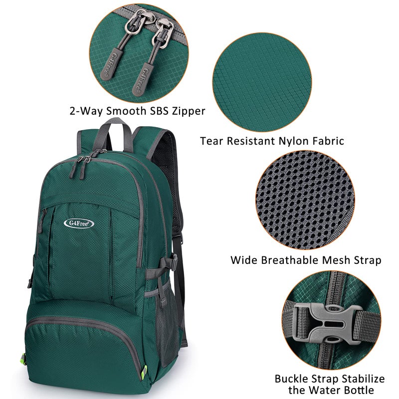 G4Free حقيبة ظهر خفيفة قابلة للطي G4Free سعة 40 لتر، حقيبة سفر مقاومة للماء - Image 5
