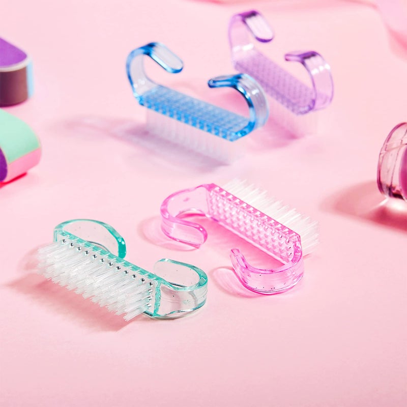 eBoot 4 Pieces Handle Nail Brush Nail Hand Scrubbing Cleaning Brush (Small, Multicolor) - Image 4