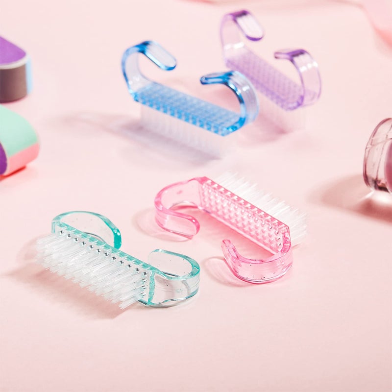 eBoot 4 Pieces Handle Nail Brush Nail Hand Scrubbing Cleaning Brush (Small, Multicolor) - Image 3