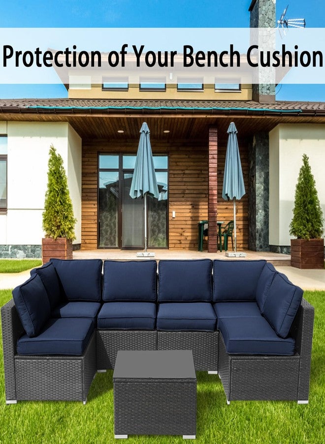 FKSLIFE 14Pieces Patio Cushion Covers Replacement Outdoor Couch Covers Splashproof UV-Resistant Furniture Cushion Sofa Slipcovers Set with Zippers,Cover Only 25.6x25.6x3.9inch - Image 3