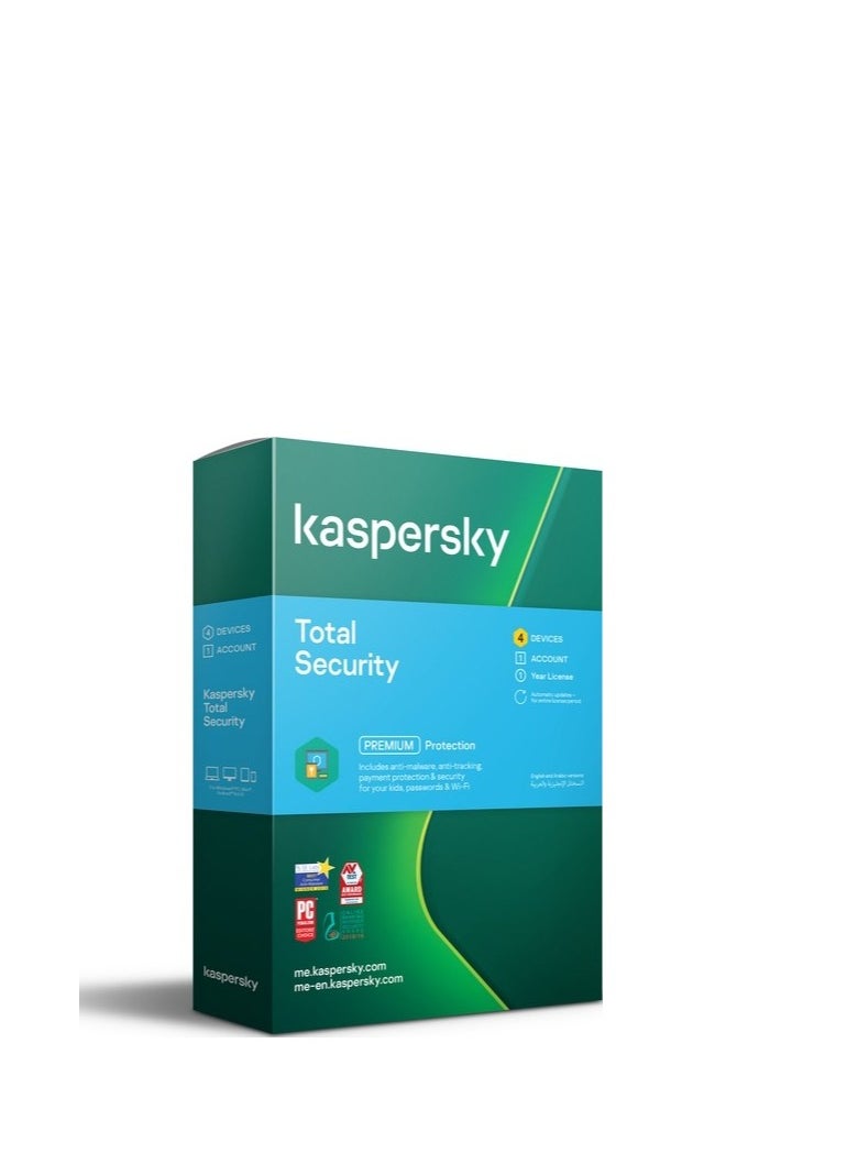 Kaspersky - Kaspersky Total Security - 4 Devices - 1 Year Premium Protection - Image 1