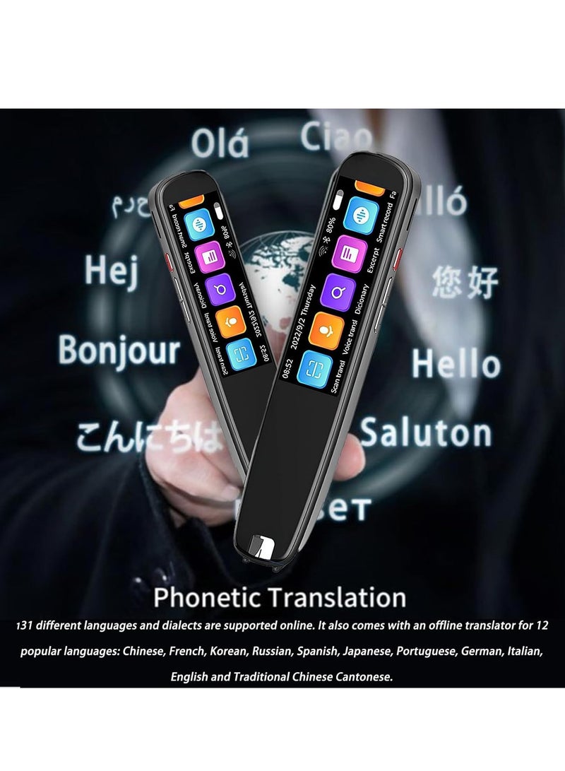 Translation Pen, Scan Reader Pen, 142 Language Translator Device, Text to Speech Scan Reading Pen for Dyslexia, Two-Way Instant Translator Pen for Students Adults with Touch Screen - Image 4
