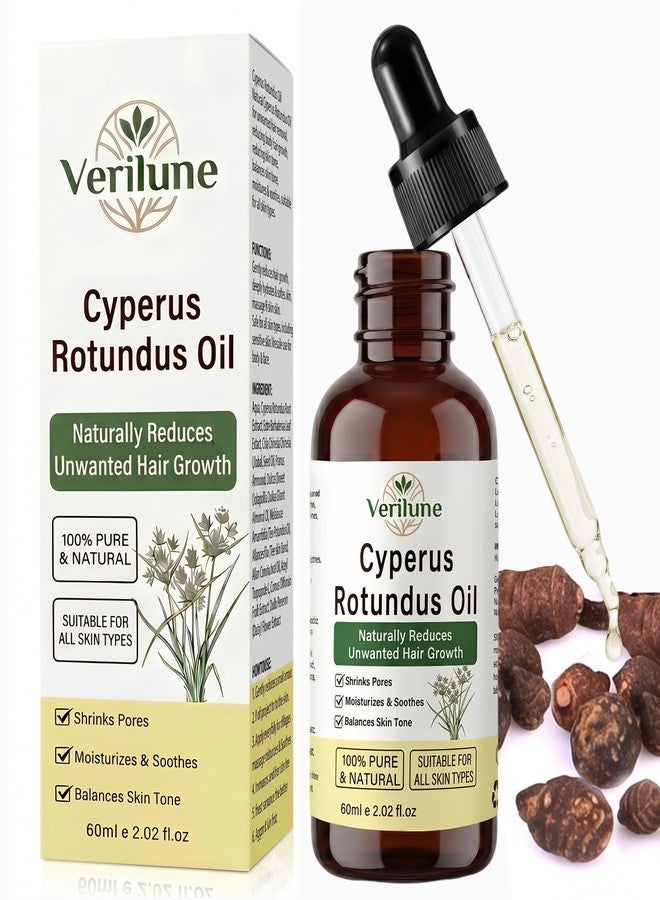 Verilune Cyperus Rotundus Oil, Natural Cyperus Rotundus Oil, Reduces Unwanted Hair Growth, Hydrating and Smoothing Skin Care Oil, Helps Refine the Look of Pores, 2.02 Fl Oz (60ml) - Image 1