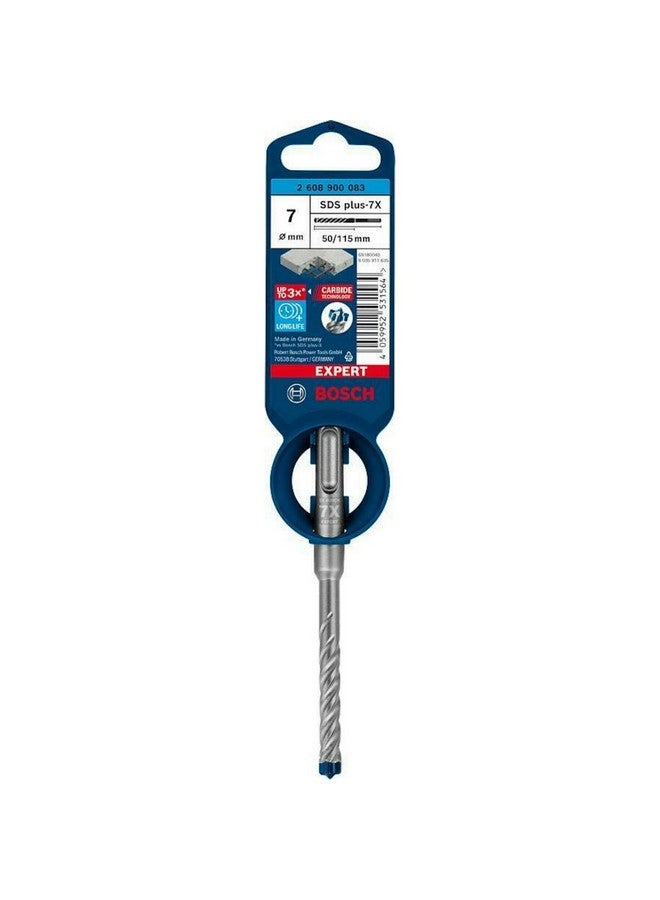BOSCH Expert SDS Plus-7X Concrete Hammer Drill Bit Silver 7 x 115 mm JE2 608 900 083 - Image 2