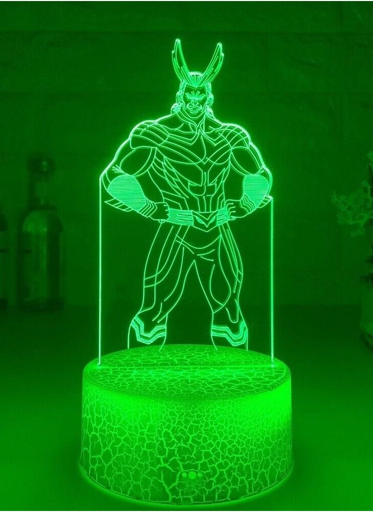 althiqahkey - Anime My Hero Academia All Might Figure 3D Lamp USB Bedroom Multicolor Night Light Decor - Image 1