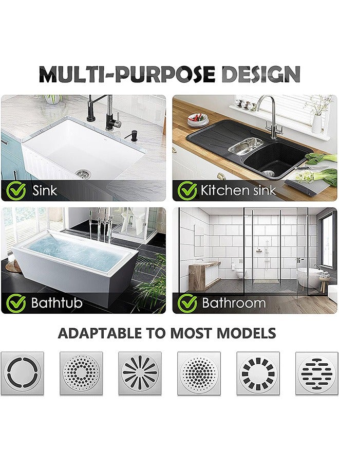 30Pcs Disposable Hair Catchers Shower Drain Floor Sink Strainer Filter Mesh with Stickers for Bathroom and Kitchen Square White  - Image 5