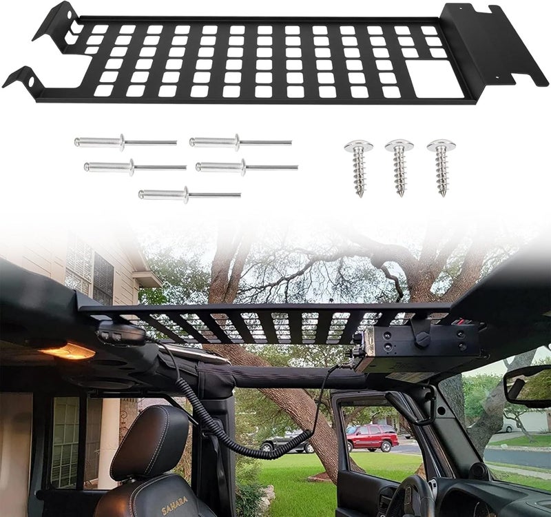 Sunluway Top Roof Rack Cargo Hard Top Molle Panel for Jeep Wrangler JK 2007-2018 (4-Door) - Image 1