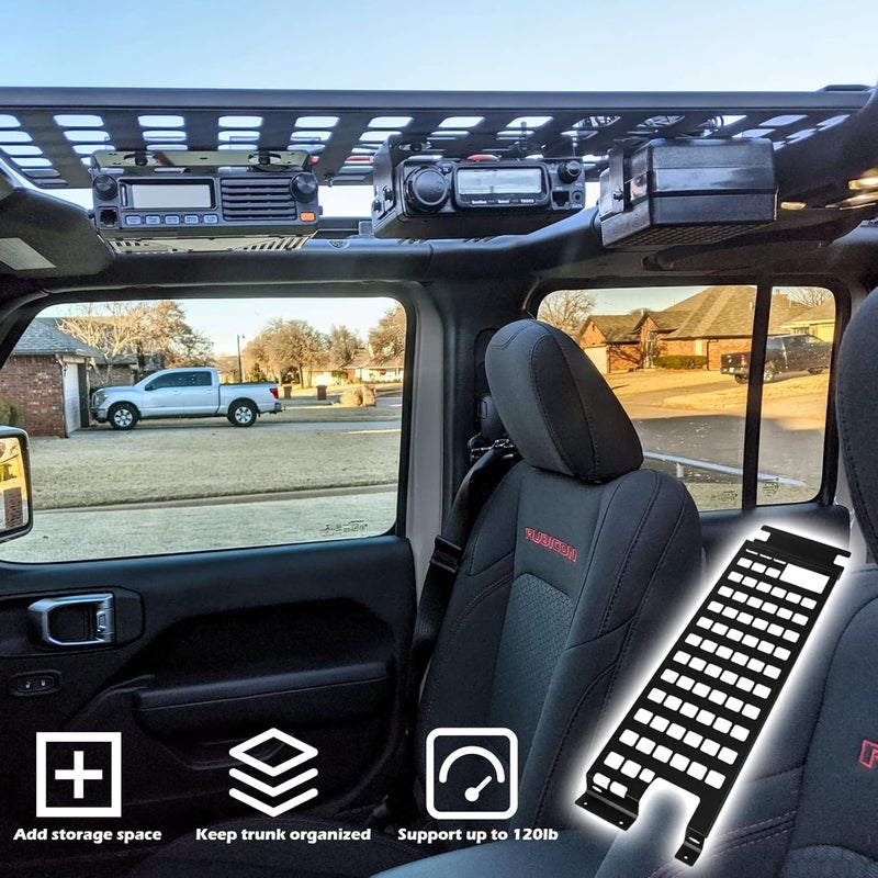 Sunluway Top Roof Rack Cargo Hard Top Molle Panel for Jeep Wrangler JK 2007-2018 (4-Door) - Image 3