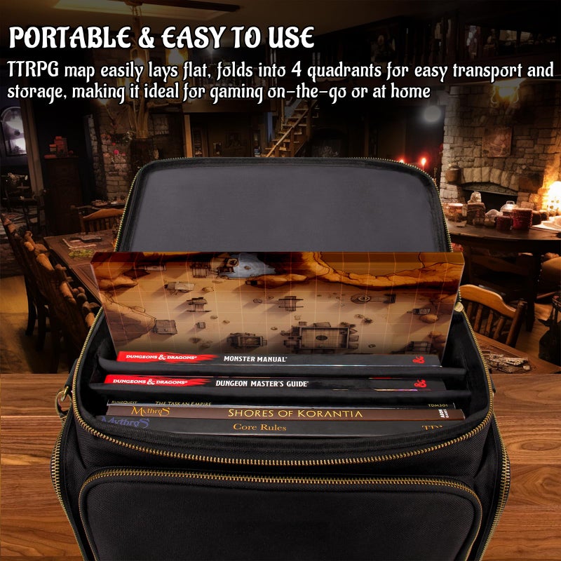 CZYY DND Foldable Mat Dry Erase TTRPG Map Grassland & Desert Two-Sided Cardboard Terrain 27x23 Inches with Square Grid - Portable, Reusable Game Board for DND, Pathfinder and Tabletop RPGs (Style A) - Image 5