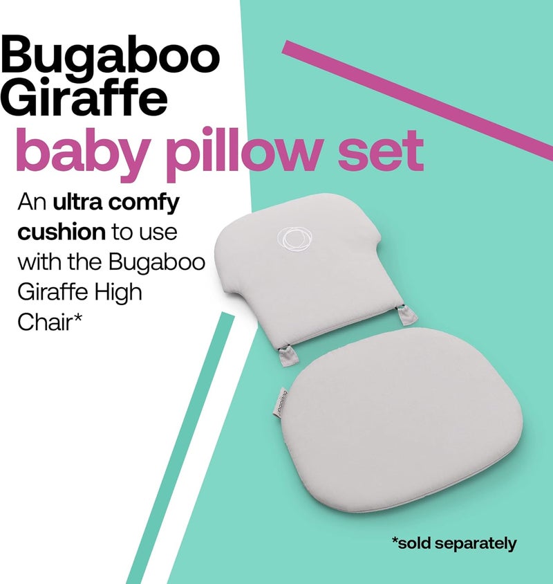 Bugaboo Giraffe Baby Cushion Set for Bugaboo Giraffe High Chair Set, Backrest and Seat Cushion Combination, Water and Stain Resistant, Easy to Clean, White - Image 2
