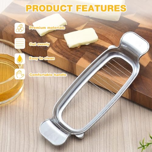 Supvox® Butter Slice Cutter, Stainless Steel Wire Slicer for Butter & Cheese, Press-Down Design for Even Slices, Kitchen Baking and Cooking Tool, 19.5x6.8cm - Image 4