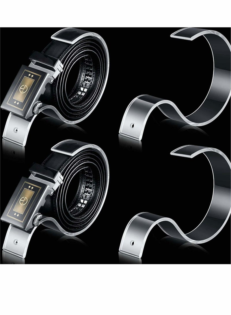 Barakah Belt Display Stands Set, 4 Pcs Clear Acrylic Belt Organizer Belt Display Case - Image 1