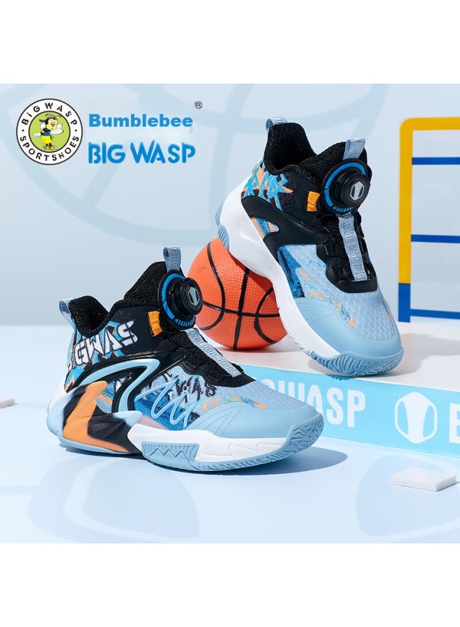 BIGWASP Big Wasp Boys' Basketball Shoes, Autumn Children's Soft-soled Sneakers, D1523318893l Sky Blue , Size 31 - Image 3