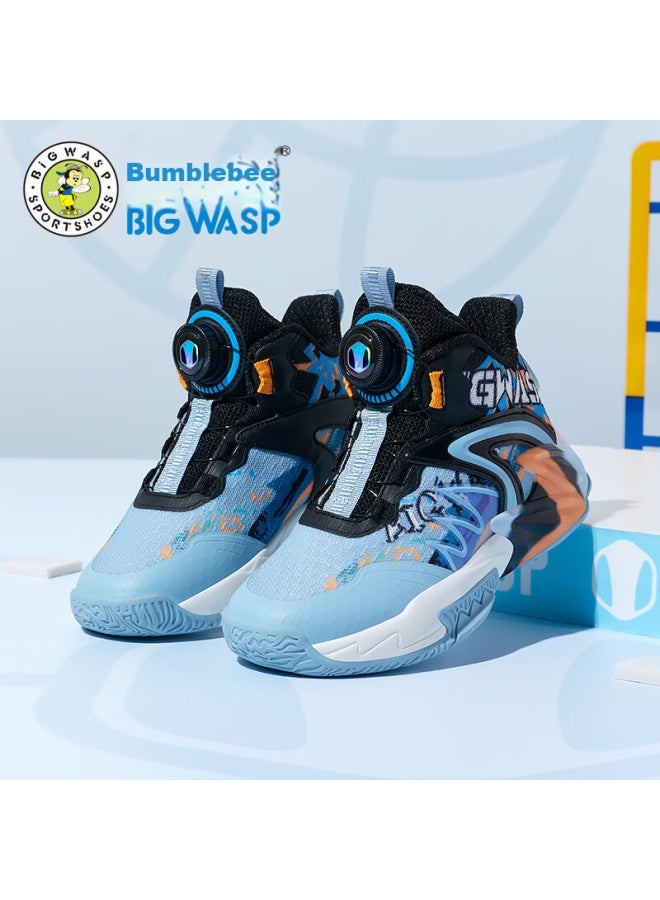 BIGWASP Big Wasp Boys' Basketball Shoes, Autumn Children's Soft-soled Sneakers, D1523318893l Sky Blue , Size 31 - Image 2