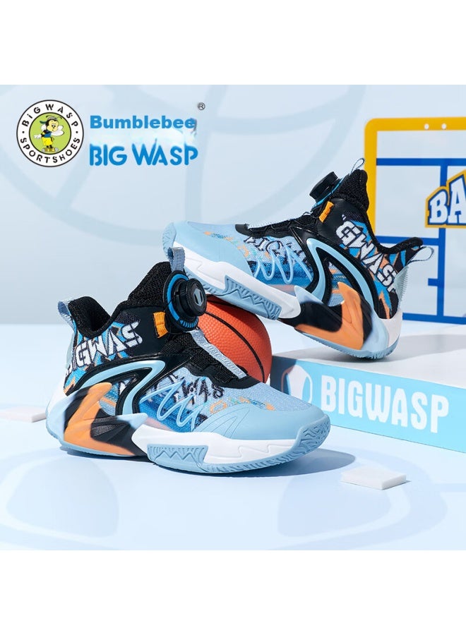 BIGWASP Big Wasp Boys' Basketball Shoes, Autumn Children's Soft-soled Sneakers, D1523318893l Sky Blue , Size 31 - Image 4