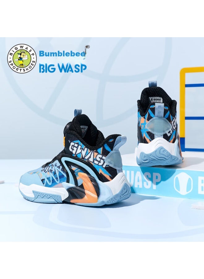 BIGWASP Big Wasp Boys' Basketball Shoes, Autumn Children's Soft-soled Sneakers, D1523318893l Sky Blue , Size 31 - Image 1