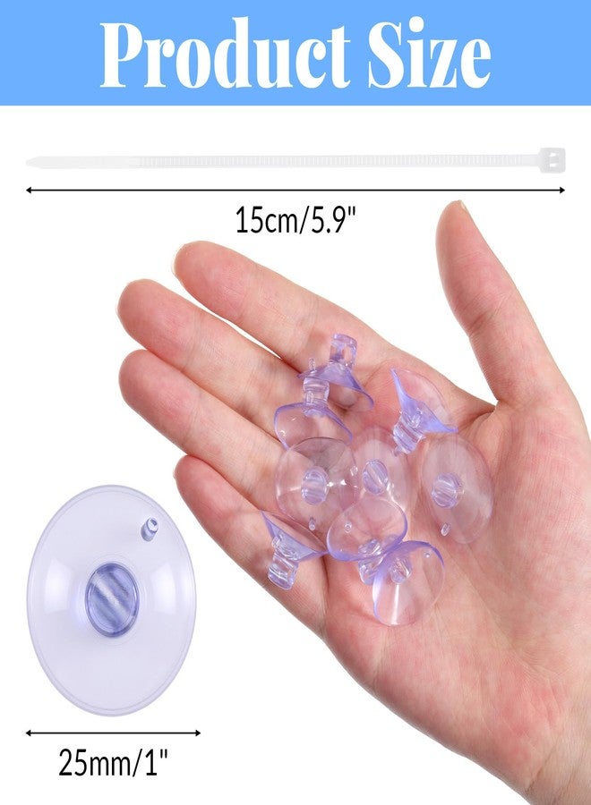 Gtziqa 10 Pcs 25mm Aquarium Suction Cups & 20 Pcs Adjustable Zip Ties, Small Suction Cups for Fish Tank Plant Holder Air Tubes Moss Shrimp Nests Reptile Hammocks - Image 2