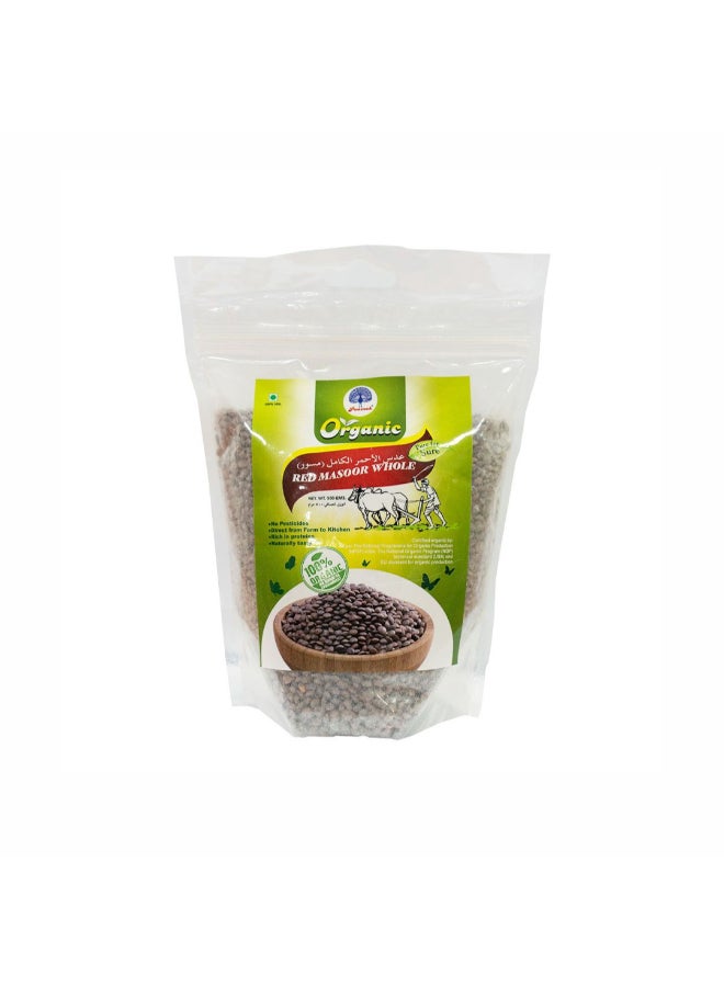 Organic Red Masoor Whole 500G