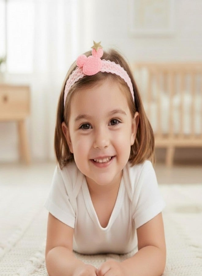 ANNACREATIONS ANNA CREATIONS 3 Pcs Baby Headbands Set, Soft Stretchy Flower Bow & Cute Character Hair Bands for Newborn Infant Toddler Girls, Comfortable Adorable Headwraps, Stylish Hair Accessories for Babies - Image 5