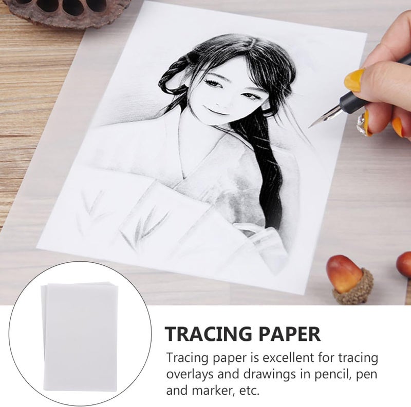 OSOLADY White Sulphite Tracing Paper 150 Sheets 15x10cm Translucent Calligraphy Copy Paper for Artists DIY Sketching and Creative Work - Image 3