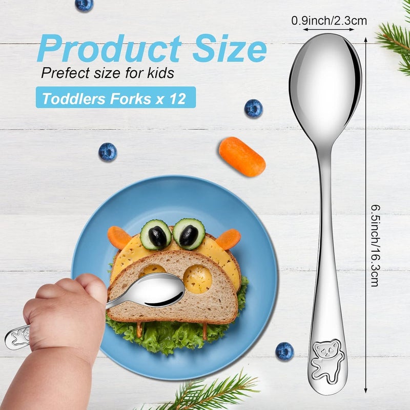 Erinnmy 24 Piece Kids Spoons 65 inch Stainless Steel Silverware Child  Toddler Safe Baby Self Feeding Spoons Dishwasher Safe - Image 3