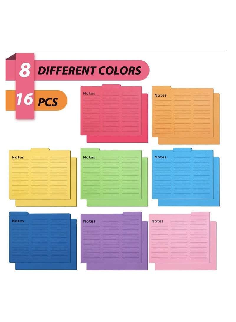 Generic Colour Folder, 16 PCS Plastic File Folder, A4 Office Data Sorting Storage, Study Business Work Data Information Storage Pocket (8 Colours) - Image 2