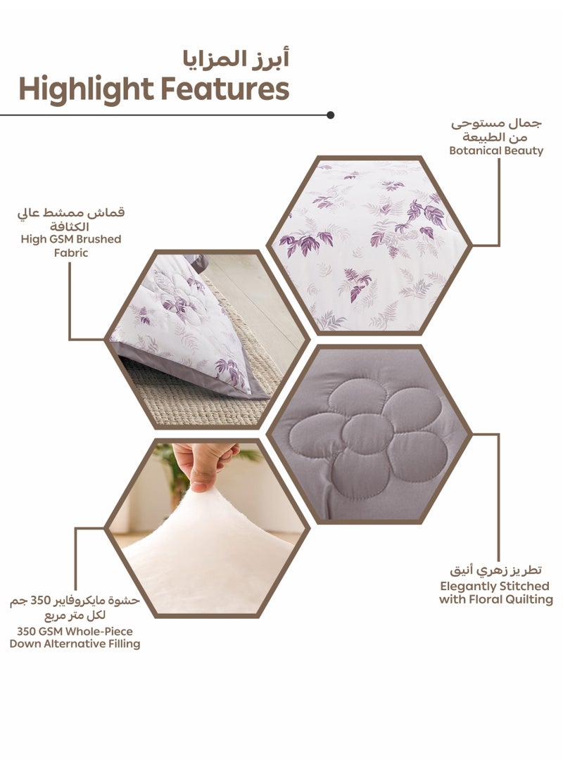 Doona Bedding Comforter Set, Fits 200×200 cm King Size Bed – 6 Pcs Reversible Printed Design – 350 GSM All-Season Comforter – Premium Brushed Microfiber - Image 5